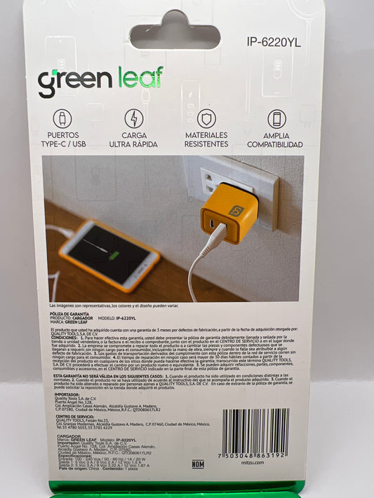 Especificaciones y garantía Green Leaf IP-6220YL 20W