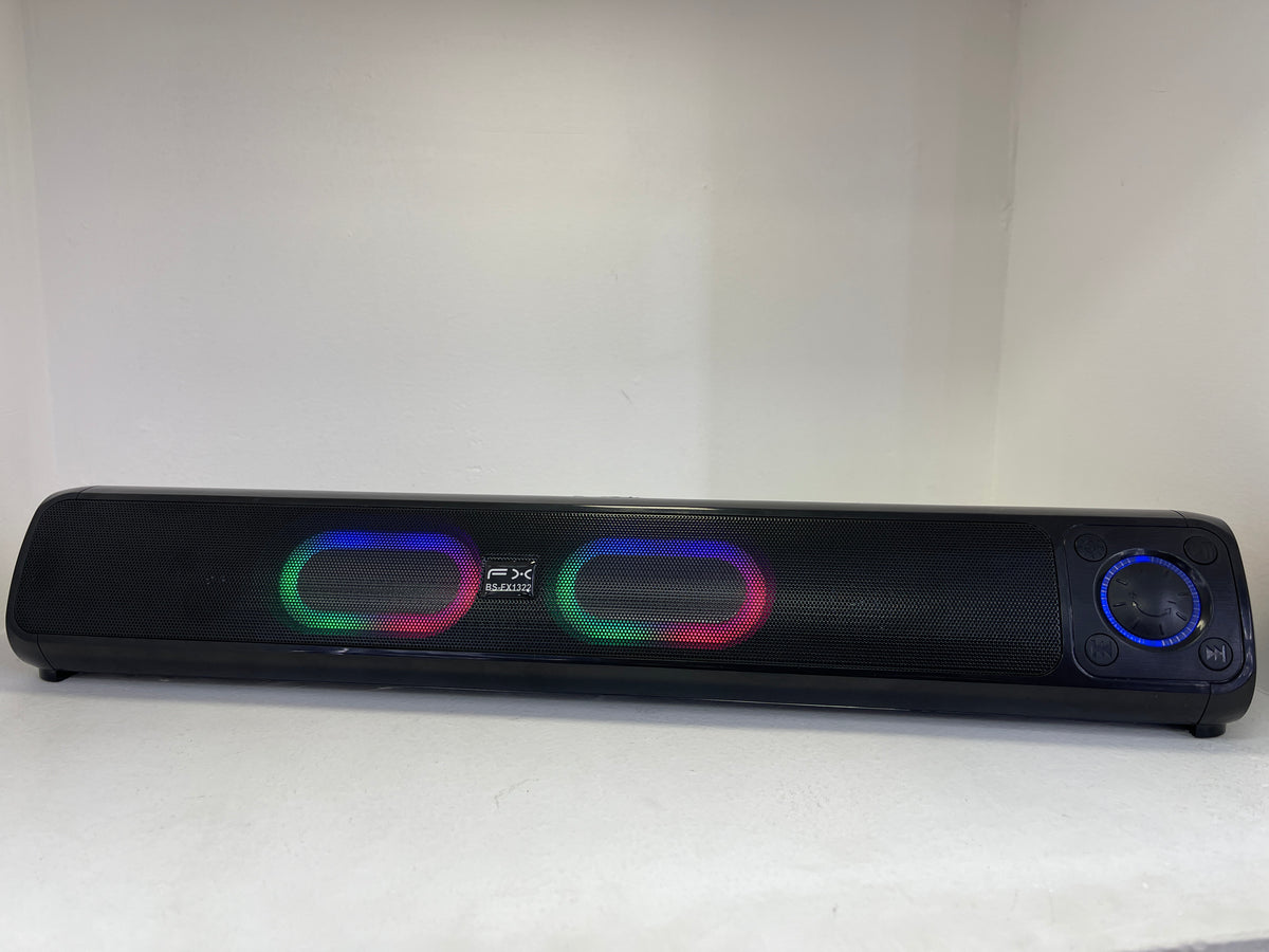 Bocina bt fx bs-fx132 negro con luces led rgb