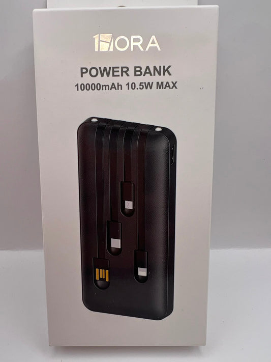 Power Bank 1HORA GAR148 10 000 mAh con 3 cables integrados
