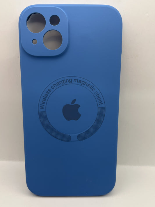 Funda iPhone 14/15 Plus silicon magsafe premium Azul | QRUZH