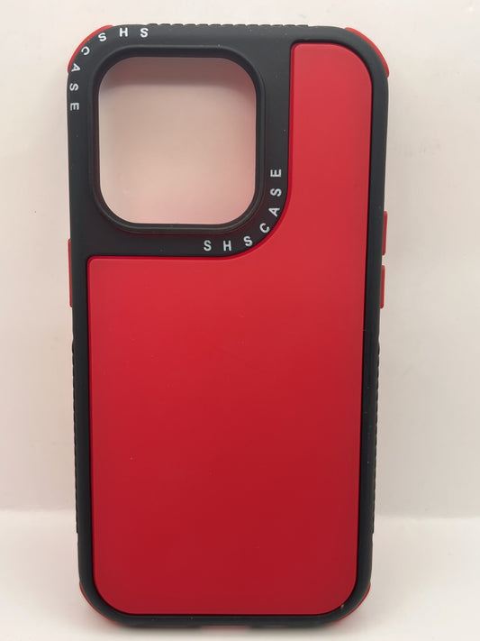 Funda iPhone 15 Pro uso rudo bicolor Rojo Con Negro | QRUZH