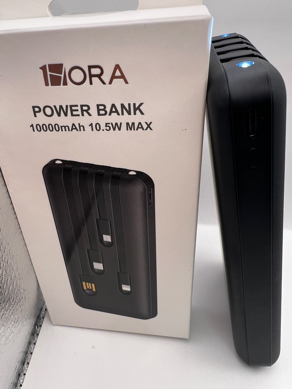 Power Bank 1HORA GAR148 10 000 mAh con 3 cables integrados