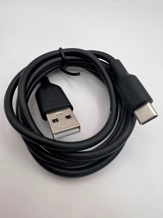 Cable USB-C 1m 1HORA CAB237 Negro · 2.1A | QRUZH Cancún
