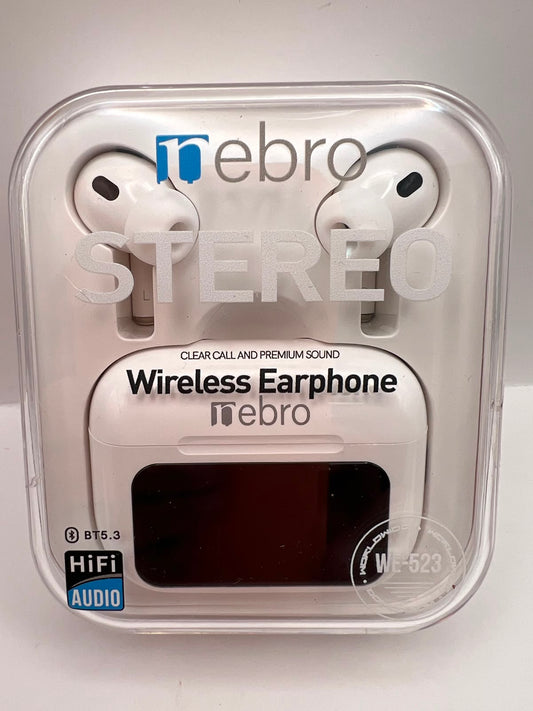 Audífonos Nebro WE-523 TWS Bluetooth 5.3 blancos | QRUZH