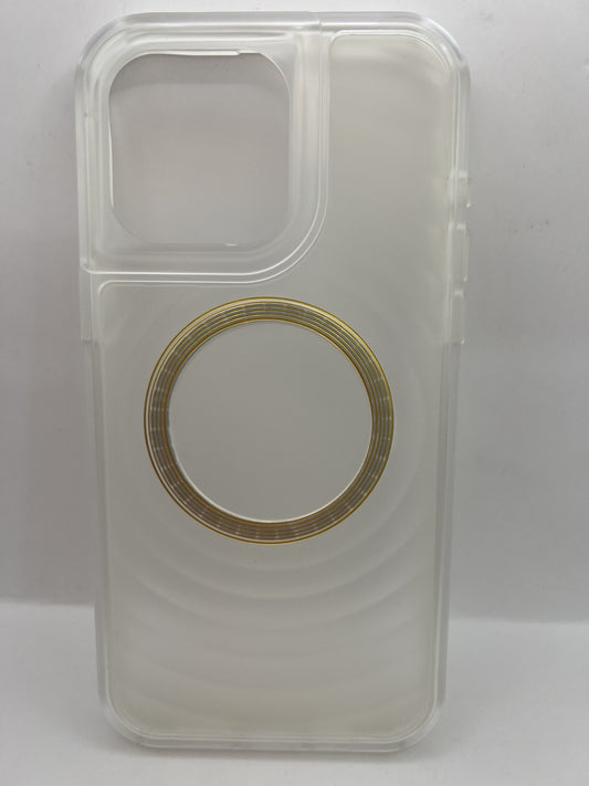 Funda iPhone 15 Pro Max ondas mate magsafe Transparente | QRUZH