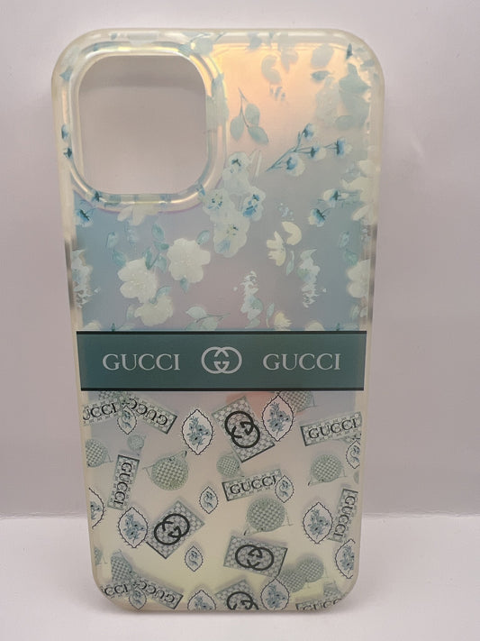 Funda iPhone 13/14 Gucci Flores Verde agua | QRUZH