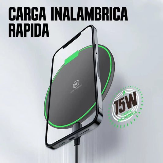 KBOD W08 cargando un celular de forma inalambrica hasta 15W (recreación digital)