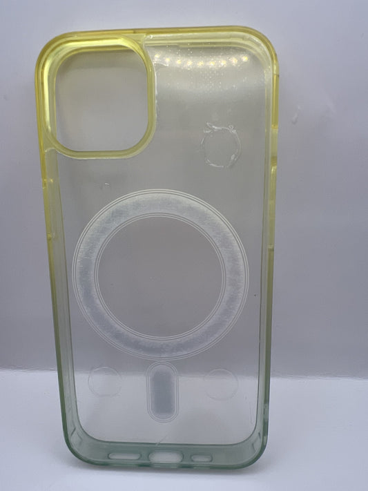 Funda iPhone 13/14 Cristal Magsafe Amarillo | QRUZH