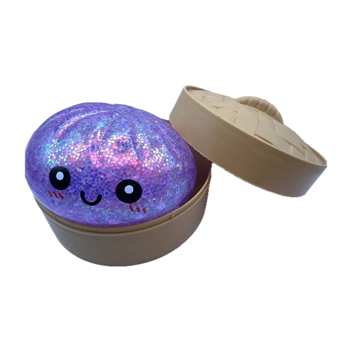Squishy bun antiestres sugar edition en vaporera color Morado — foto real del producto