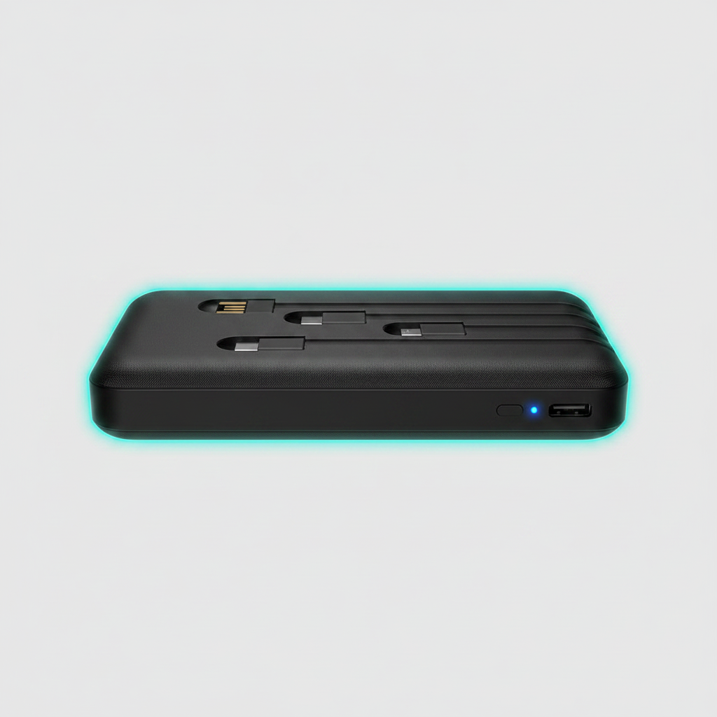 Creativo generado con IA a partir de fotos reales del Power Bank 1HORA GAR148 10 000 mAh