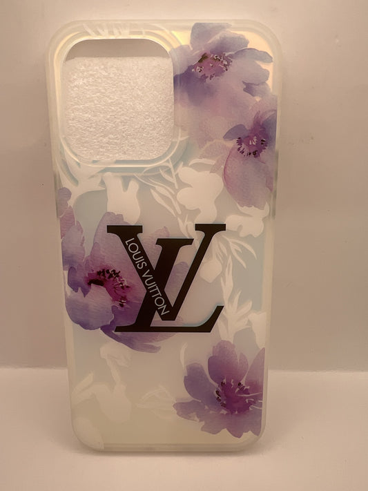 Funda iPhone 15 Pro Max Louis Vuitton Flores Lila | QRUZH