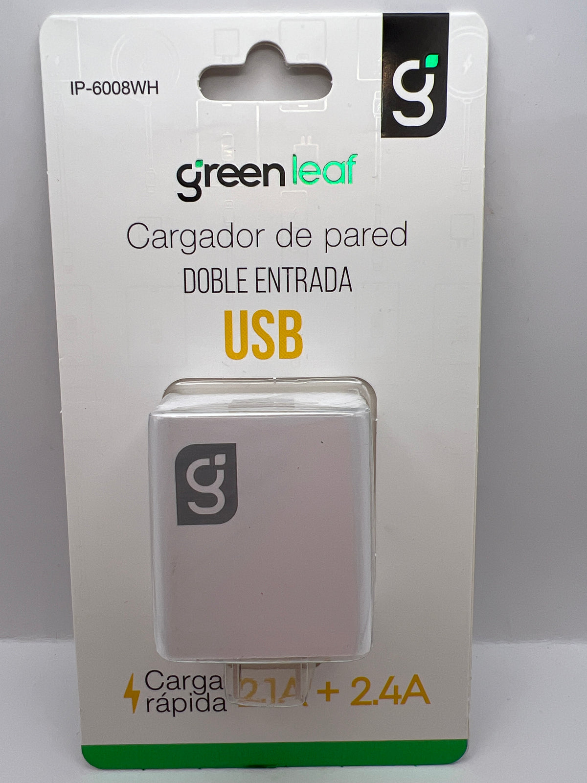 Cargador de Pared Doble USB 10W Green Leaf | QRUZH Cancún