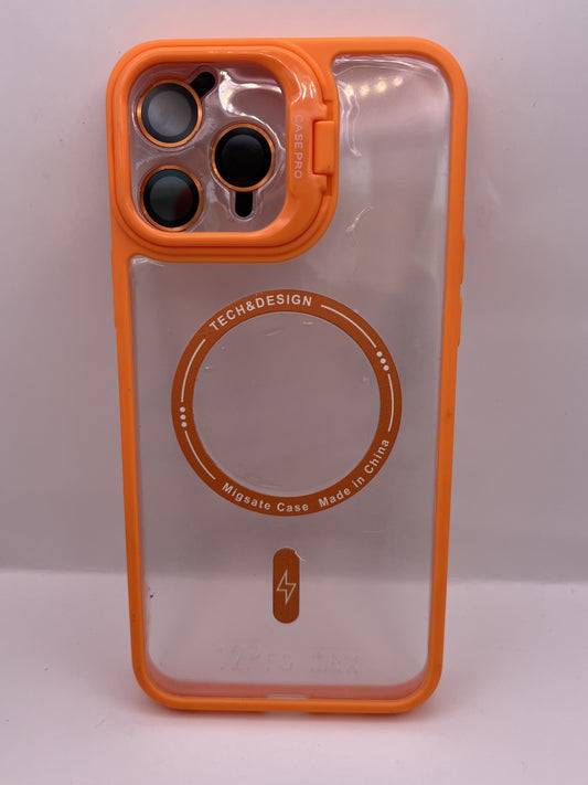 Funda iPhone 12 Pro Max Magsafe Tapa Camara Naranja | QRUZH