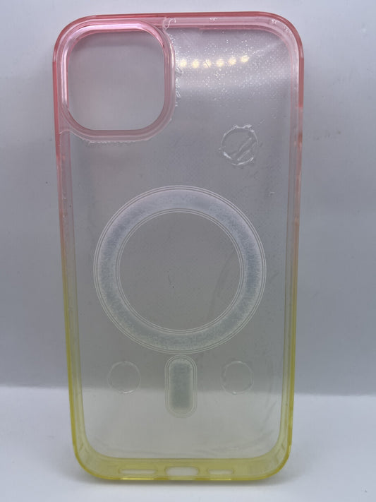 Funda iPhone 14/15 Plus bicolor magsafe Rosa Amarillo | QRUZH