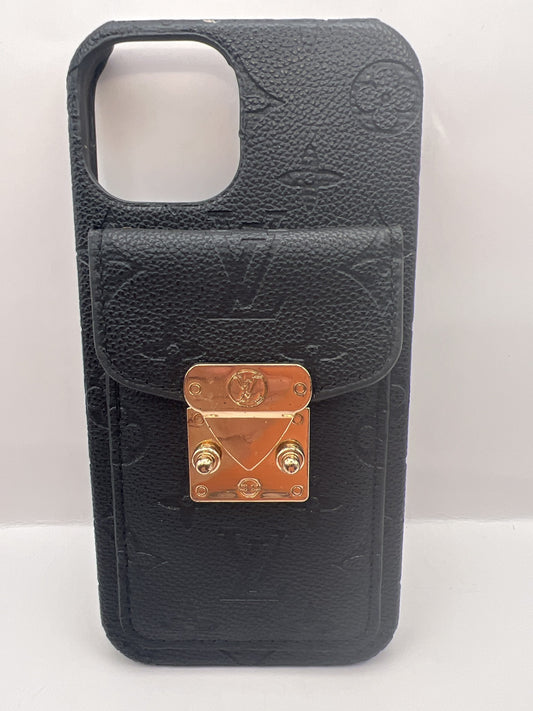 Funda iPhone 13/14 Louis Vuitton Tarjetero Negro | QRUZH