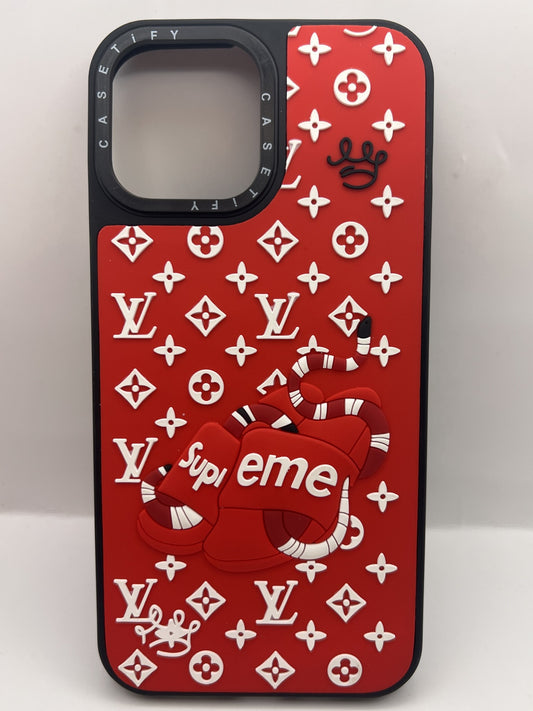 Funda iPhone 13 Pro Max Goma 3D Supreme Rojo | QRUZH