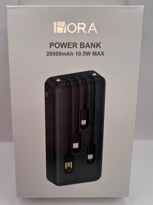 Power Bank 20 000 mAh 1HORA GAR159 | 3 cables | QRUZH