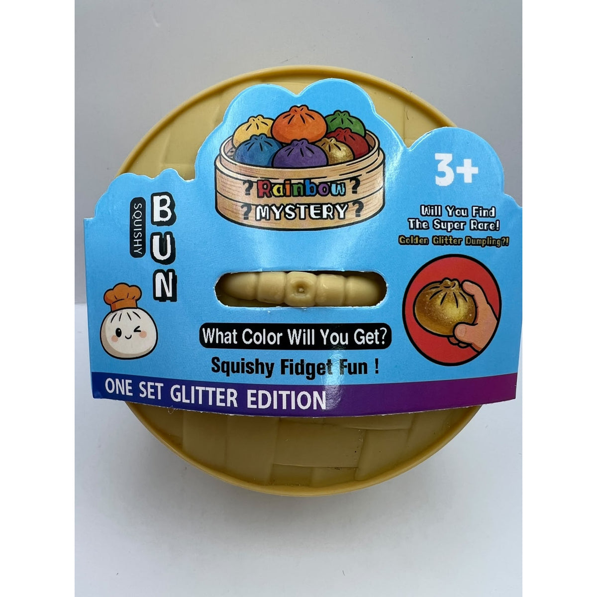 Empaque original Squishy Bun Glitter Edition - foto real