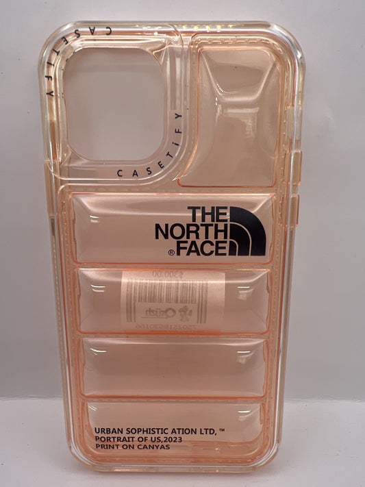 Funda iPhone 11 Pro North Face Puffer Transparente Naranja | QRUZH