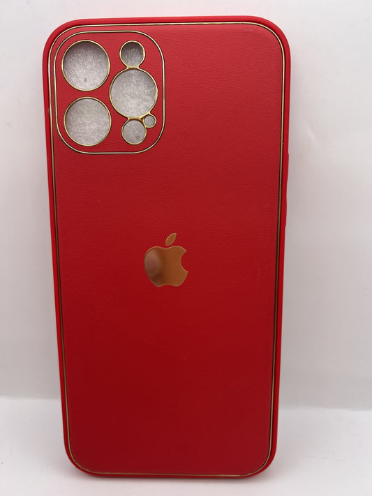 Funda iPhone 12 Pro Max Piel Apple Rojo | QRUZH