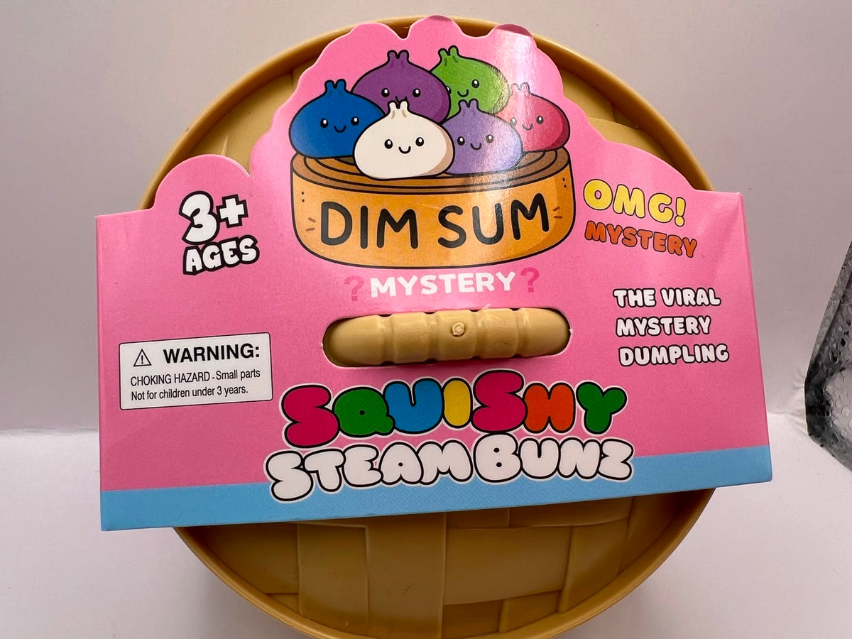 Squishy Steam Bunz DIM SUM Mystery: pelota antiestrés en vaporera de juguete