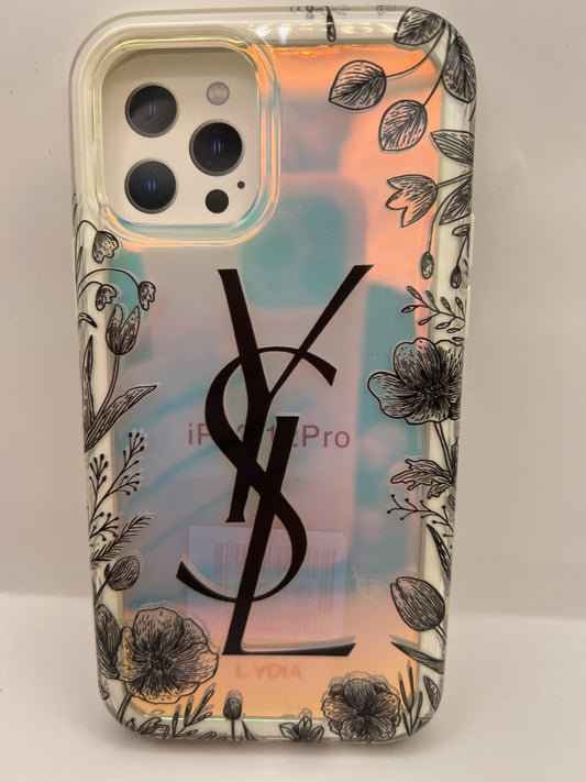 Funda iPhone 12/12 Pro YSL Flores Transparente | QRUZH