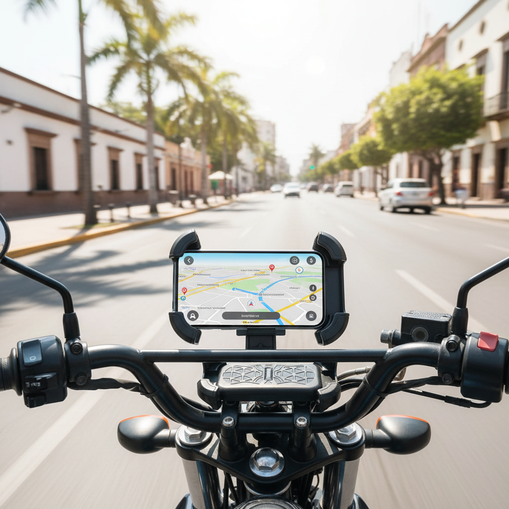 Creativo generado con IA a partir de fotos reales del soporte MOREKA ZJ-013 para moto y bici