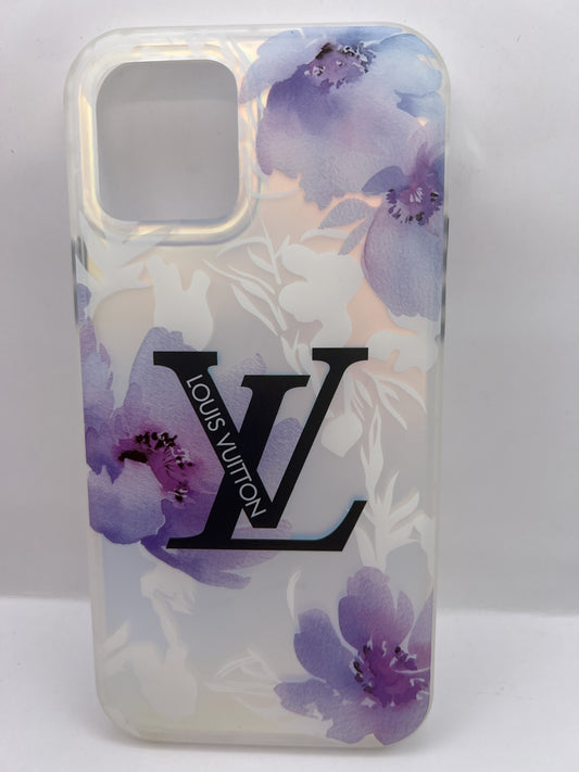 Funda iPhone 12/12 Pro Louis Vuitton Flores Morado | QRUZH