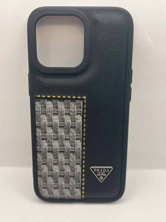 Funda iPhone 13 Pro Prada Piel Negro | QRUZH