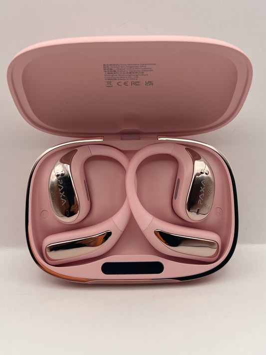Audifonos inalambricos oreja abierta Bluetooth 6.0 paxa vogbuds 5 pro color Rosa — foto real del producto