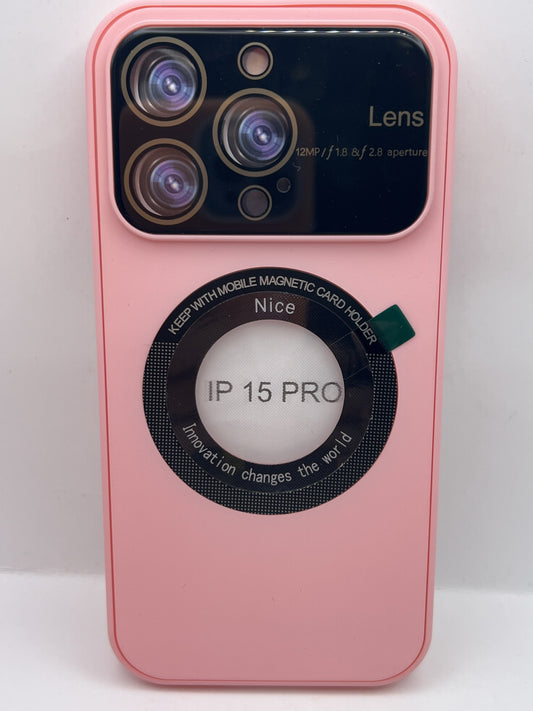 Funda iPhone 15 Pro lens magsafe Rosa | QRUZH