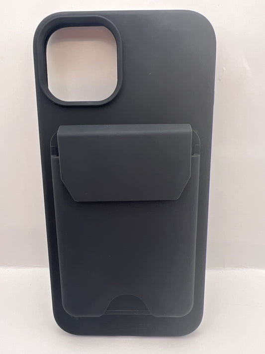 Funda iPhone 13/14 Tarjetero Liso Negro | QRUZH