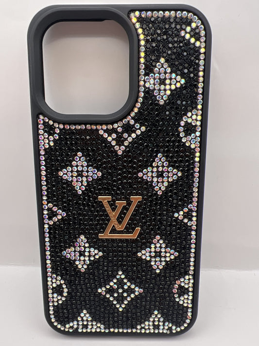 Funda iPhone 12 Pro Max Louis Vuitton Pedreria Negro | QRUZH
