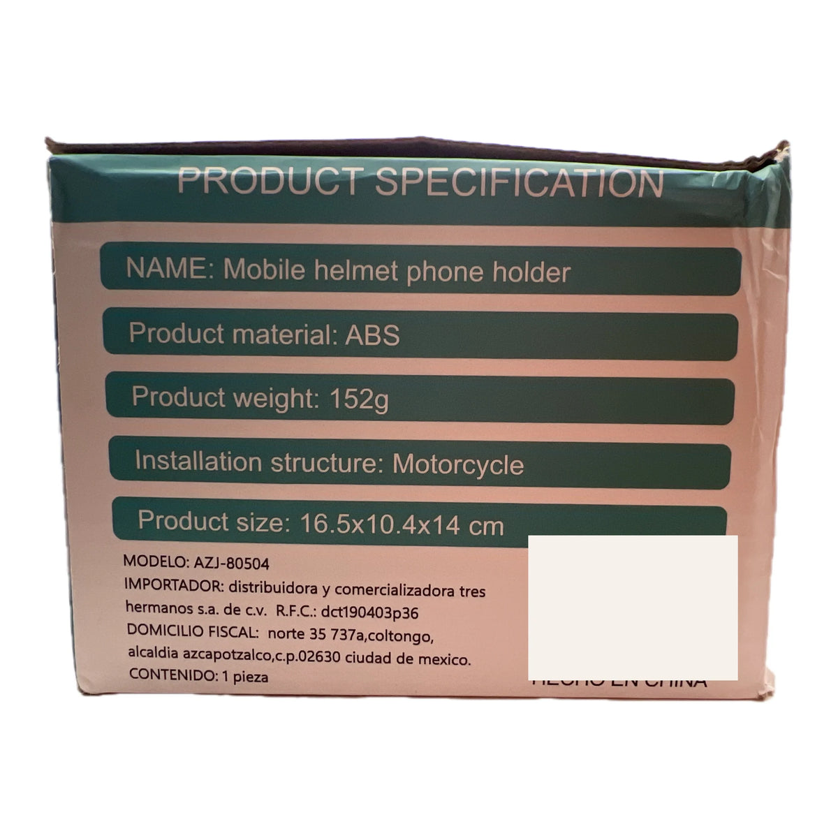 Especificaciones del empaque: ABS, 152 g, 16.5 x 10.4 x 14 cm, 1 pieza