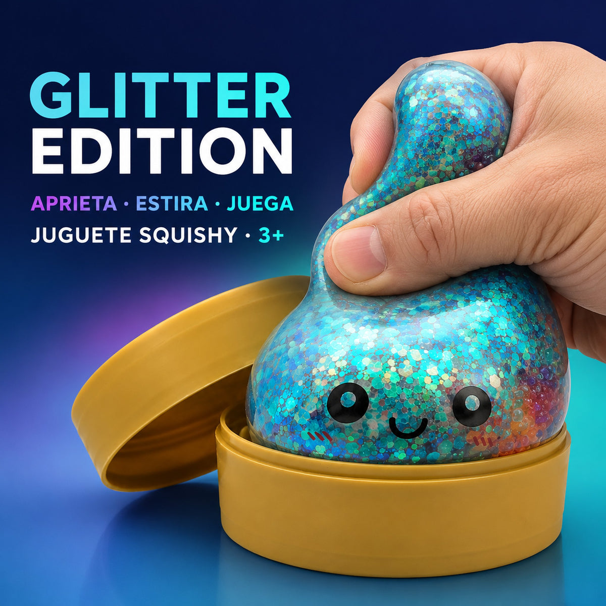 Squishy Bun Glitter Edition - imagen generada con IA (recreación digital)