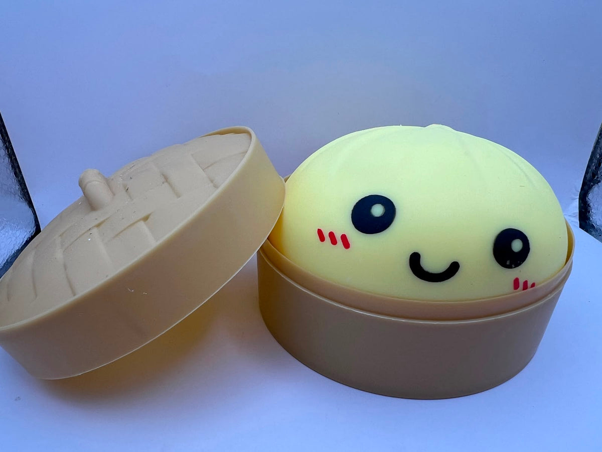 Squishy Steam Bunz — bao antiestrés en vaporera, edición sorpresa (foto real del producto)