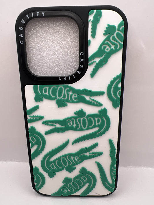 Funda iPhone 13 Pro Lacoste Cocodrilos Blanco | QRUZH