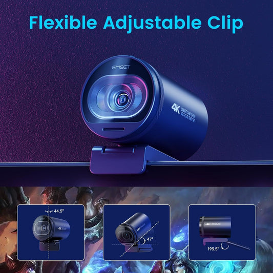 EMEET SmartCam S600 con clip ajustable sobre el monitor (recreación digital)