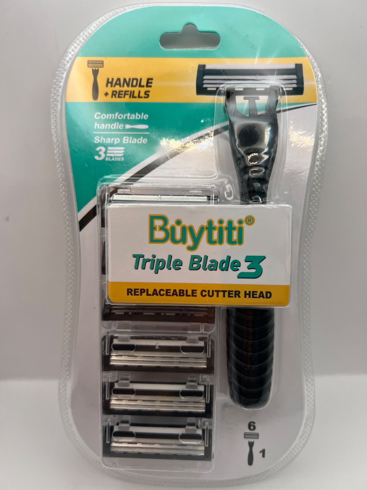 Rastrillo Búytiti TXD-17 Triple Blade con 6 repuestos | QRUZH