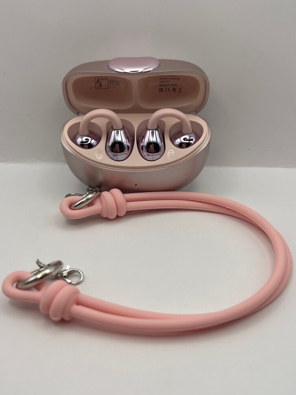 Audifonos inalambricos pinza oreja abierta Bluetooth 6.0 hh more r16 color Rosa — foto real del producto