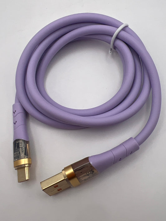 Cable usb a USB-C carga rapida 50W silicon kbod cbo75c color Morado — foto real del producto