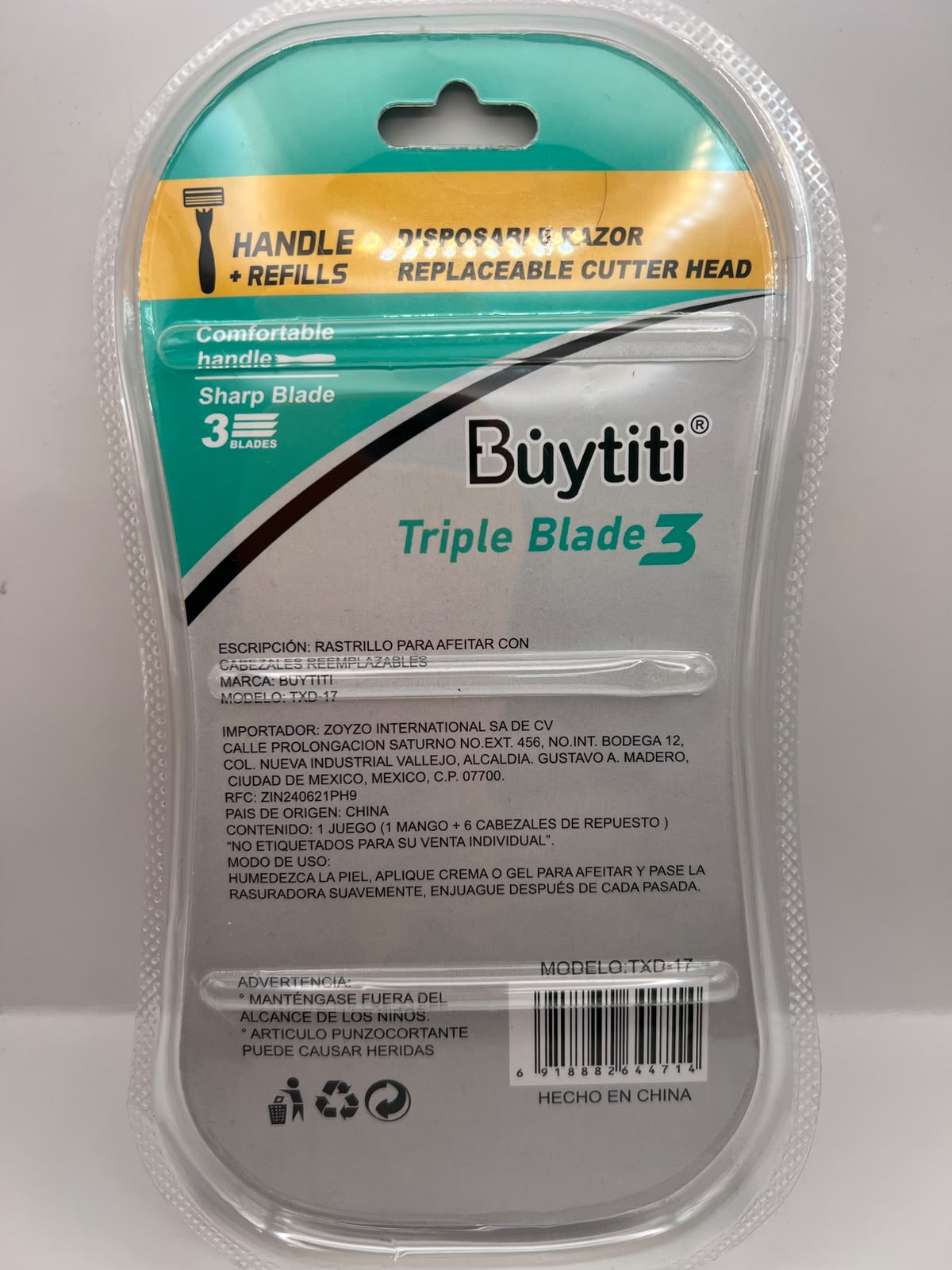 Rastrillo Búytiti TXD-17 Triple Blade 3