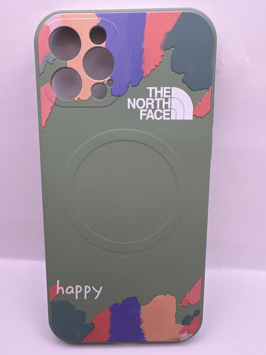 Funda iPhone 12/12 Pro North Face Happy Verde Militar | QRUZH