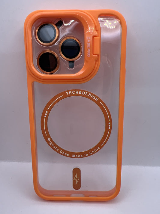 Funda iPhone 15 Pro ventana magsafe Naranja | QRUZH