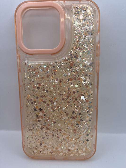 Funda iPhone 15 Pro Max Glitter Durazno | QRUZH