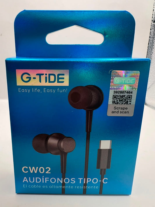 Audífonos Tipo-C G-TiDE CW02 aluminio con volumen | QRUZH Cancún