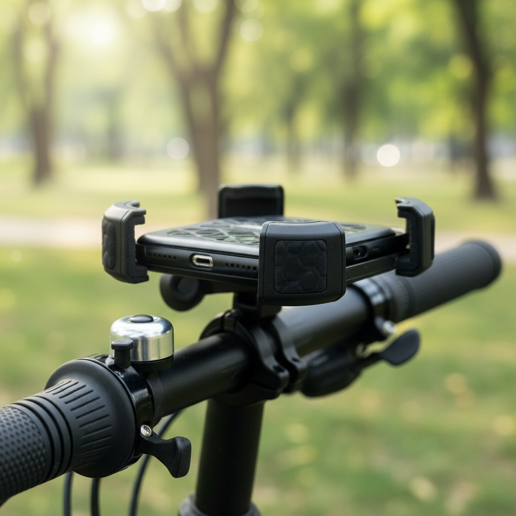 Creativo generado con IA a partir de fotos reales del soporte MOREKA ZJ-013 para moto y bici