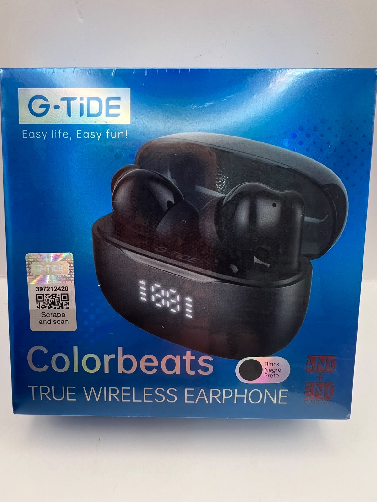 Empaque y contenido de los audífonos G-TiDE ColorBeats