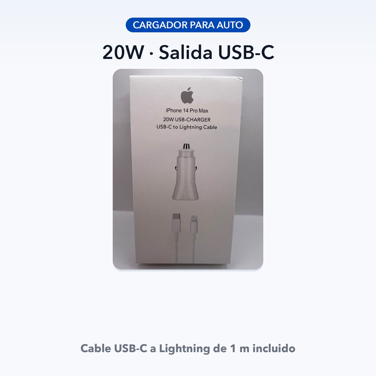 Cargador de auto 20W USB-C con cable Lightning — QRUZH