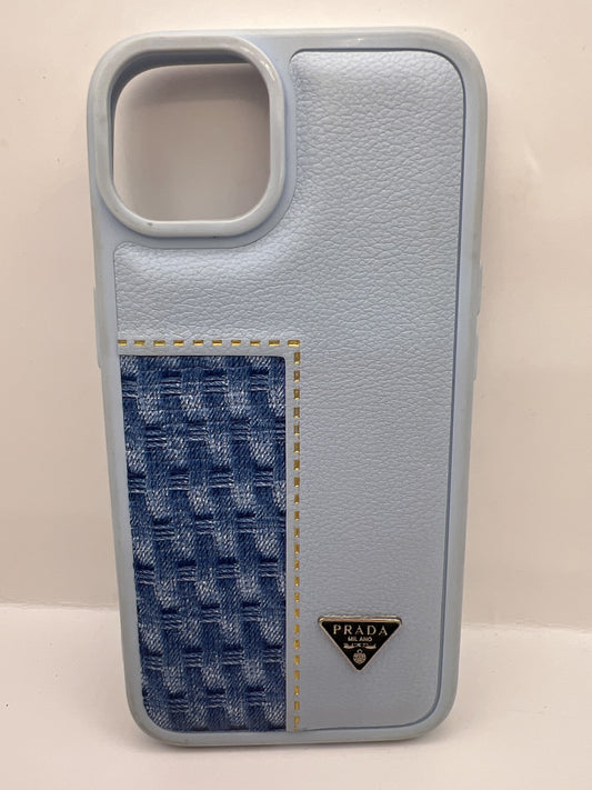 Funda iPhone 12/12 Pro Prada Piel Azul Claro | QRUZH